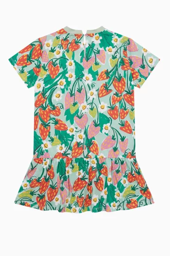 Floral Printed Flared Dress in Cotton