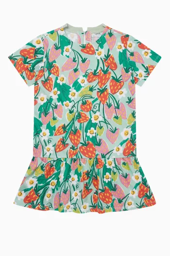 Floral Printed Flared Dress in Cotton