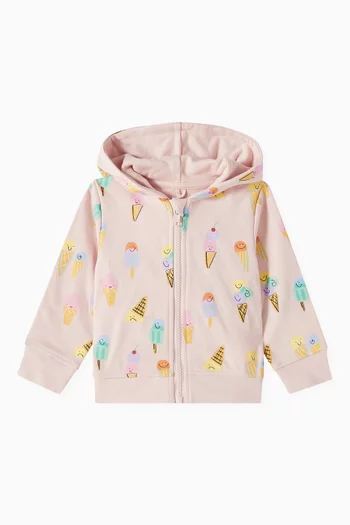 Baby Ice Cream Printed Hoodie in Cotton