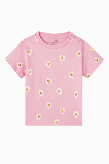 All-over Floral Print T-shirt in Cotton