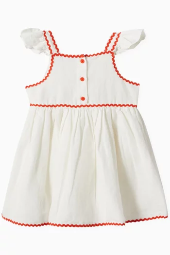 Strawberry Embroidered Dress in Cotton