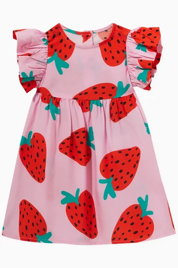 Strawberry-print Dress Set in Organic Cotton