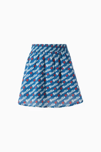 Monogram-print Flared Skirt