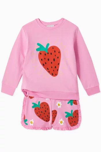 Strawberry Graphic-print Sweatshirt in Organic-cotton