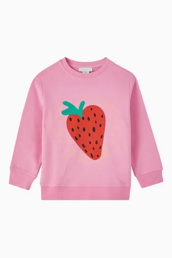 Strawberry Graphic-print Sweatshirt in Organic-cotton