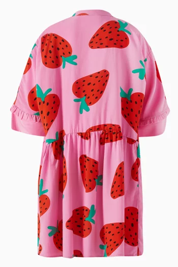 Strawberry-print Dress in Viscose-blend