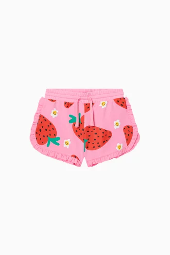 Strawberry Printed Shorts in Jersey