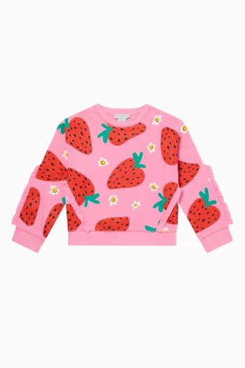 Strawberry Printed Sweatshirt in Organic Cotton