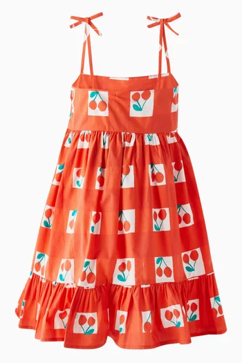 Cherry Printed Dress in Cotton