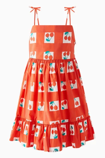 Cherry Printed Dress in Cotton