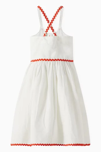 Strawberry Embroidered Dress in Cotton