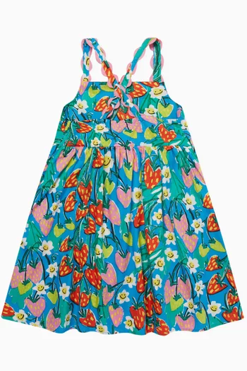 Strawberry Printed Dress in Viscose