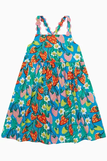 Strawberry Printed Dress in Viscose