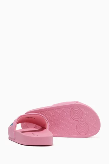 Star-print Slides in Faux Leather