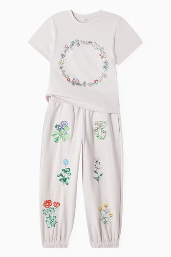 Floral Printed Sweatpants in Organic Cotton