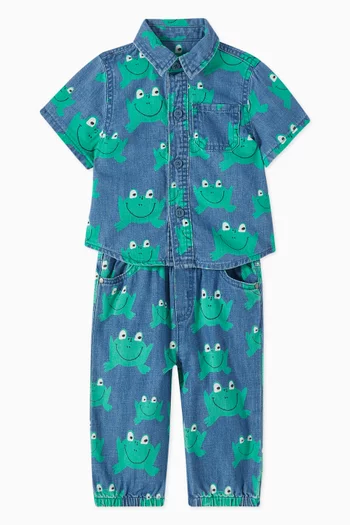 Baby Frog Printed Denim Pants