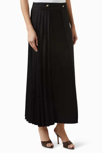 Pleated Midi Skirt in Viscose-knit
