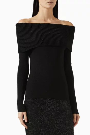 Off-shoulder Sweater in Viscose-blend