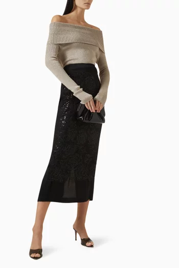 Off-shoulder Sweater in Viscose-blend