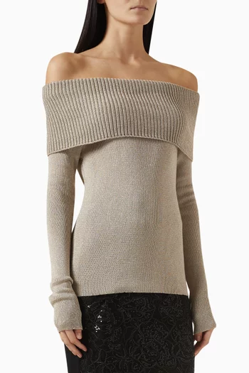 Off-shoulder Sweater in Viscose-blend