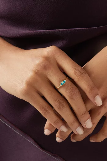 'Ya Ein' Evil Eye Ring in 18kt Yellow Gold