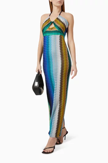 Bianca Halter Knit Maxi Dress