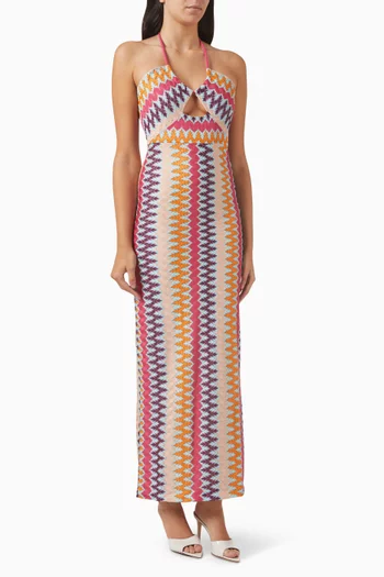 Bianca Halter Knit Maxi Dress
