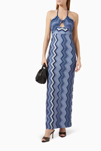 Bianca Halter Knit Maxi Dress