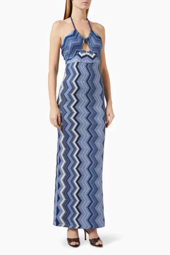 Bianca Halter Knit Maxi Dress