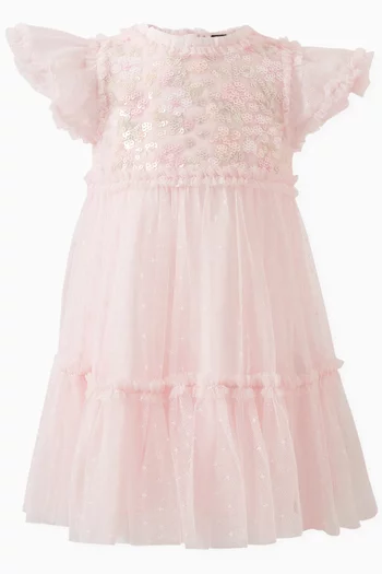 Exclusive Confetti Sequin-embellished Bodice Dress & Bloomers Set