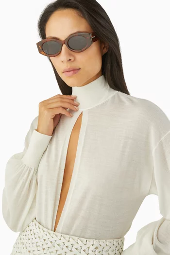 Oval Sunglasses in Acetate