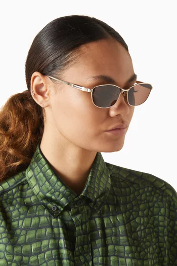 Rectangular Sunglasses in Metal