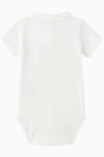Logo-embroidered Bodysuit in Cotton