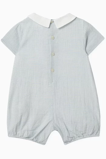Collar Romper in Waffle Cotton