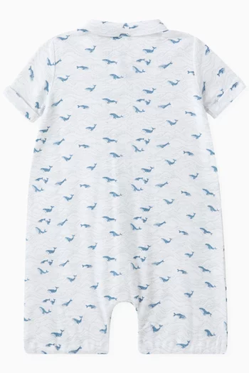 Shark Print Romper in Cotton