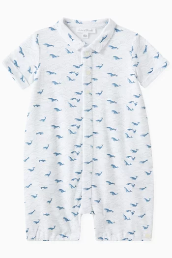 Shark Print Romper in Cotton