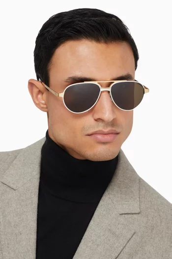 Love Aviator Sunglasses in Metal
