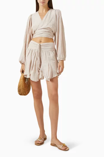 Tie-up Crop Top in Cotton Blend