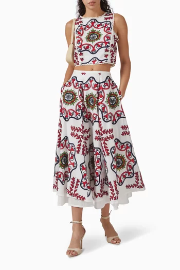 Embroidered Crop Top in Cotton