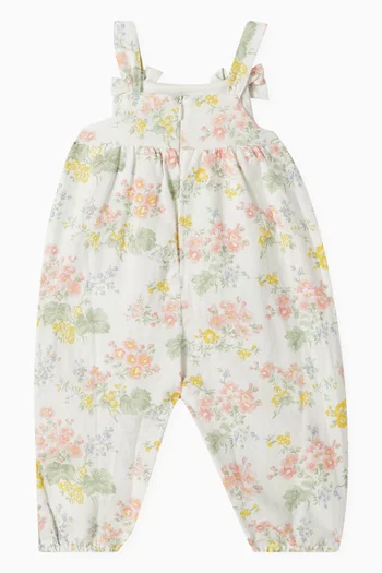 Floral Jumpsuit in Linen & Cotton-blend