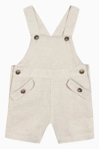 Button Dungarees in Linen