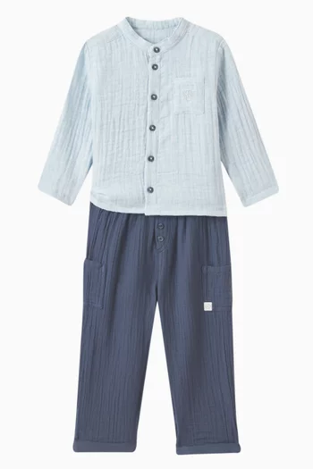 Mandarin Collar Shirt in Cotton