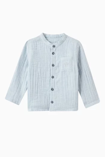Mandarin Collar Shirt in Cotton