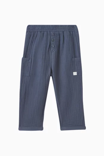Straight-fit Pants in Cotton Gauze