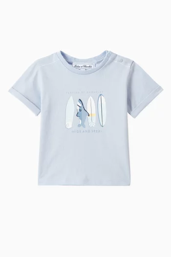Surf Graphic Print T-shirt in Cotton