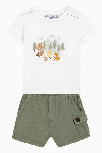 Graphic Print T-shirt in Cotton