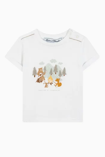 Graphic Print T-shirt in Cotton