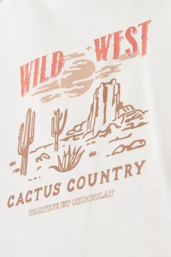 Far West Graphic Print T-shirt in Cotton