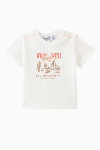 Far West Graphic Print T-shirt in Cotton