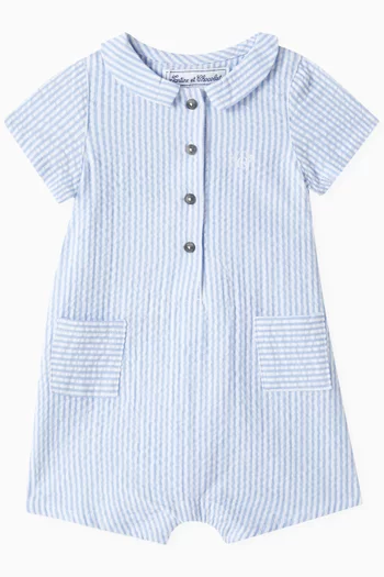Stripes Allover Romper in Cotton